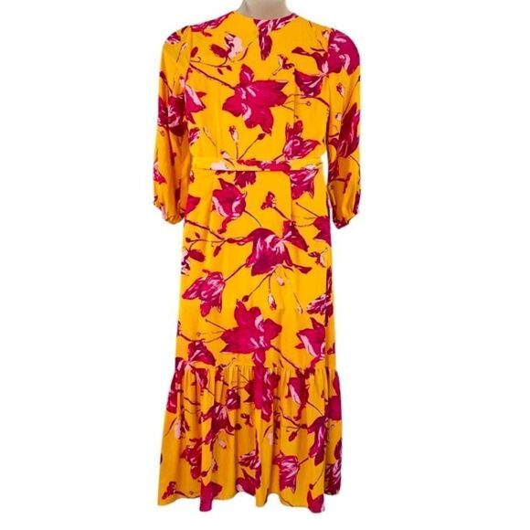 Color Me Courtney RTR Bright Orchid Floral Eleanor Wrap Maxi Dress Sz M - Picture 12 of 16